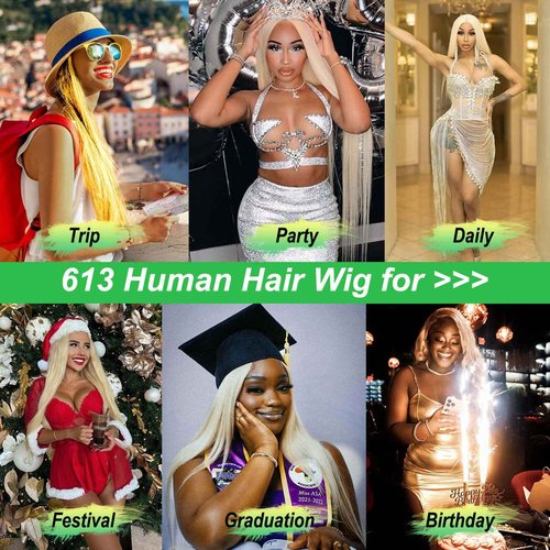 DUGPOB 30 Inch 613 13x6 Lace Front Wig Human Hair Straight Blonde Wigs Human Hair 613 Wigs Lace Frontal 13x6 HD Lace Wigs Straight Pre Plucked Human Hair Blonde Wig for Women