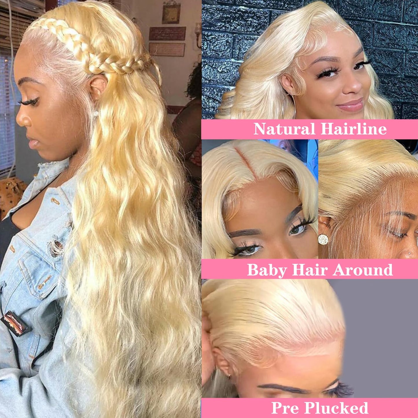 26 Inch Blonde Wig Human Hair 613 13x6 Lace Front Wig Human Hair Pre Plucked 180% Density Body Wave Transparent Lace Frontal Glueless Wigs Human Hair