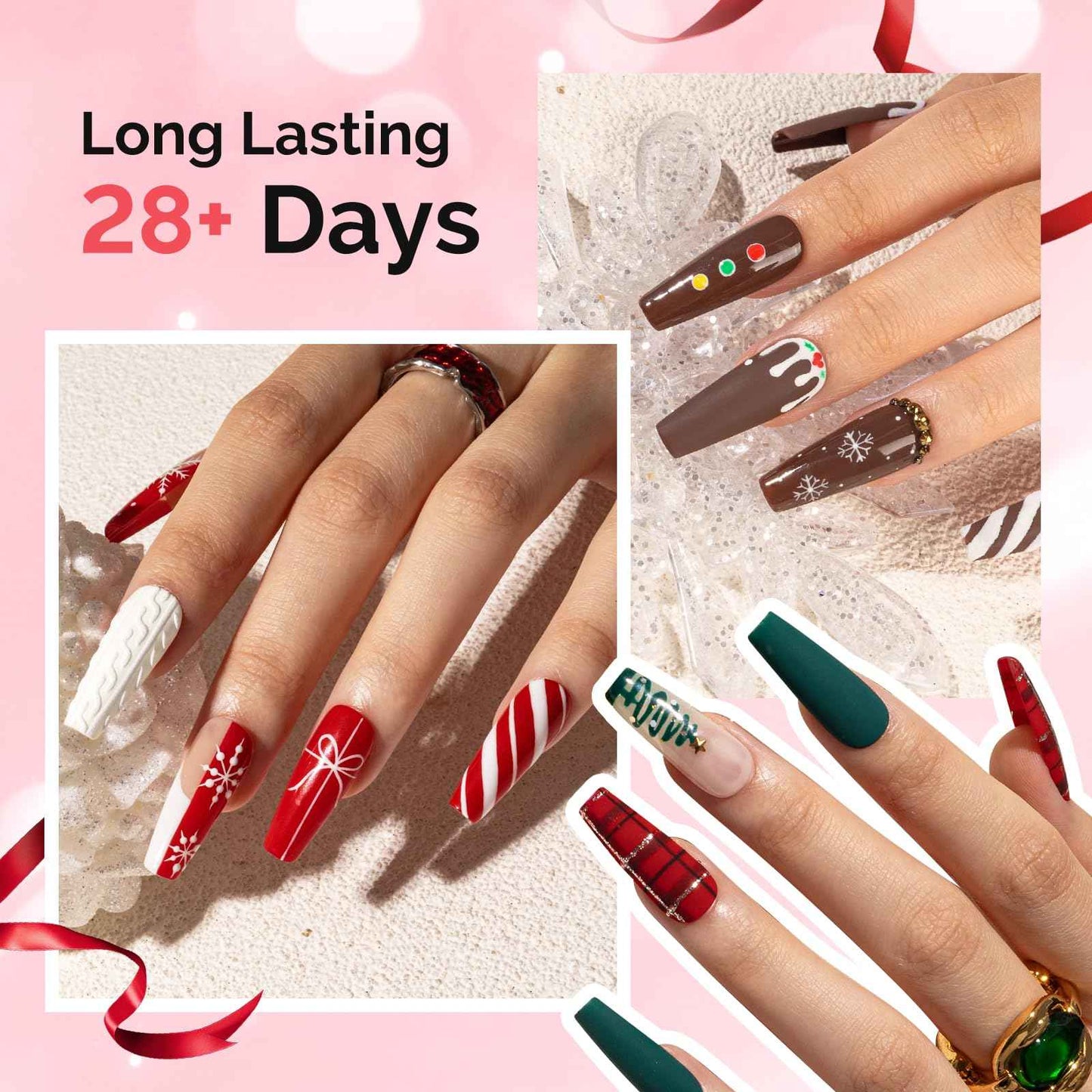 MelodySusie Gel Nail Polish Kit with UV Light P-PLUS30F- Popular Color Gel with Builder and Baser &Glossy Top Coat Soak Off Includes Nail Art Tools Nail Art Gift for Women & Girls