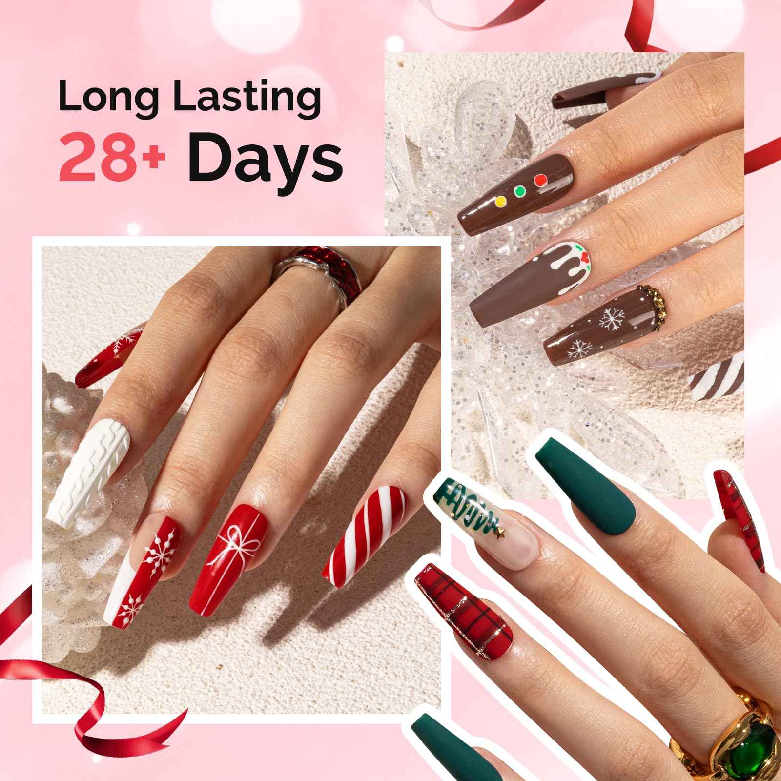 MelodySusie Gel Nail Polish Kit with UV Light P-PLUS30F- Popular Color Gel with Builder and Baser &Glossy Top Coat Soak Off Includes Nail Art Tools Nail Art Gift for Women & Girls