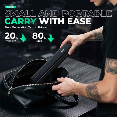 Nelko D810 Tattoo Stencil Printer, Wireless Thermal Tattoo Printer with 10pcs Tattoo Transfer Papers, Portable Tattoo Machine for Artist & Beginners, Compatible with Phone Pad and PC, Grey