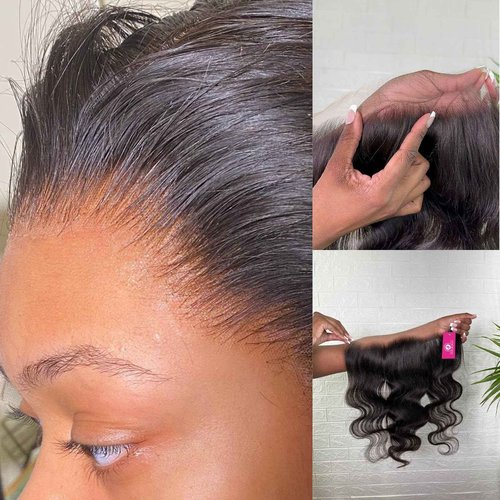 FalaFala 13x4 Skinlike REAL HD Lace Frontal Only, 0.1mm Ultra-thin Body Wave Baby Hair Pre Plucked Swiss HD Lace Frontals Melted Virgin Human Hair Natural Black 14 Inch