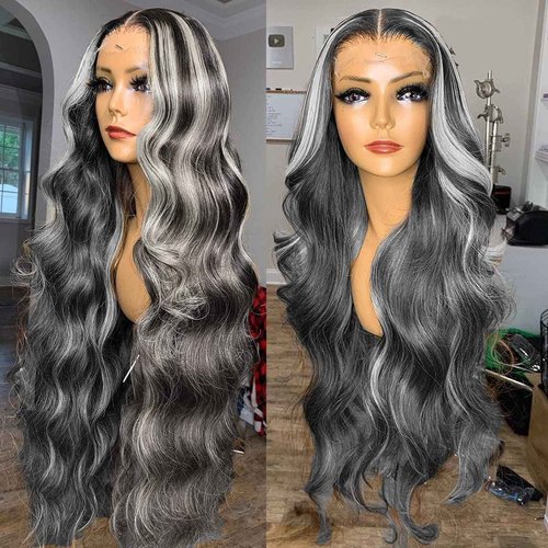 Habiliana Bundles Human Hair 24 26 28 Inch Body Wave P4/GREY Human Hair Bundles 11A Unprocessed Brazilian Virgin Quick Weave Hair Extensions for Black Women