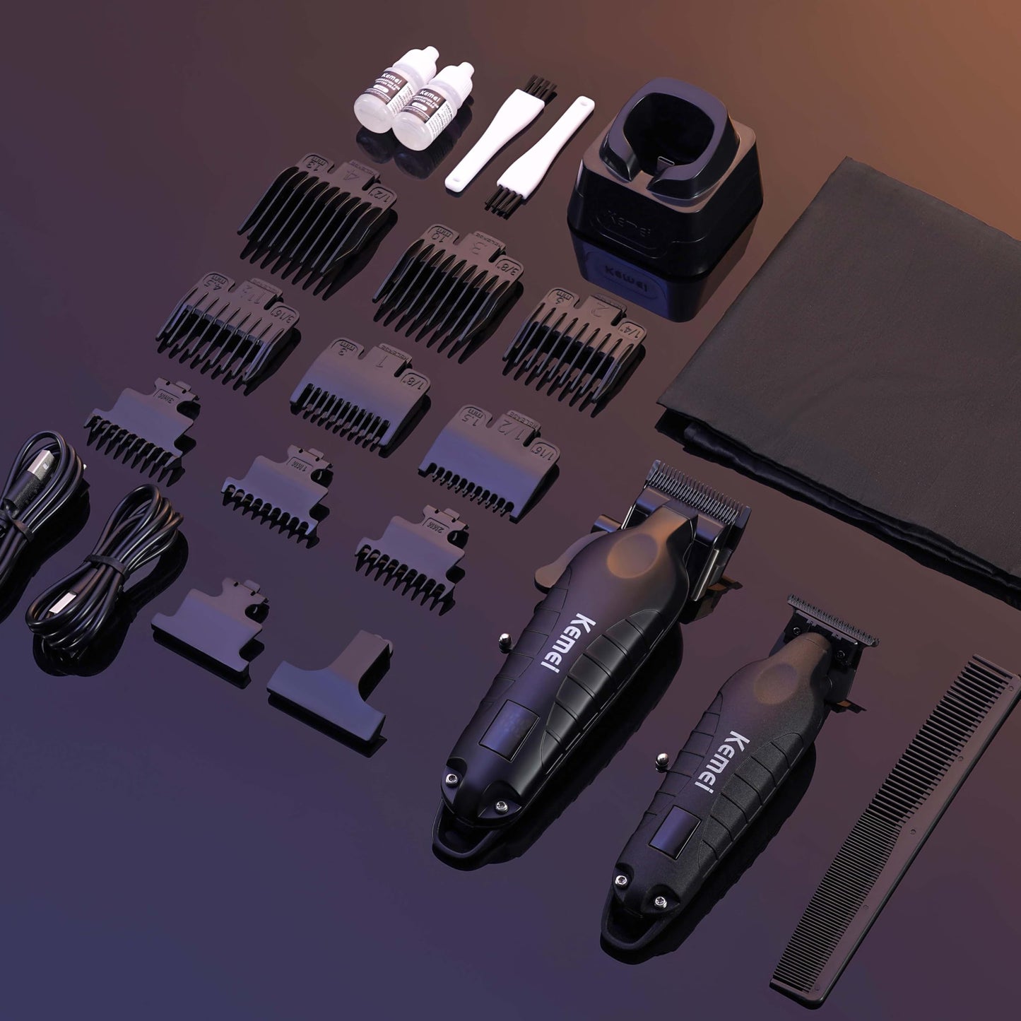 KEMEI 2293 2290D Cordless Hair Clippers for Men Professional,Hair Trimmer,Mens Barber Clippers and Trimmers Set,Electric Hair Cutting Kit,Clipper for Barbers,Rechargeable Haircut Tools,Black