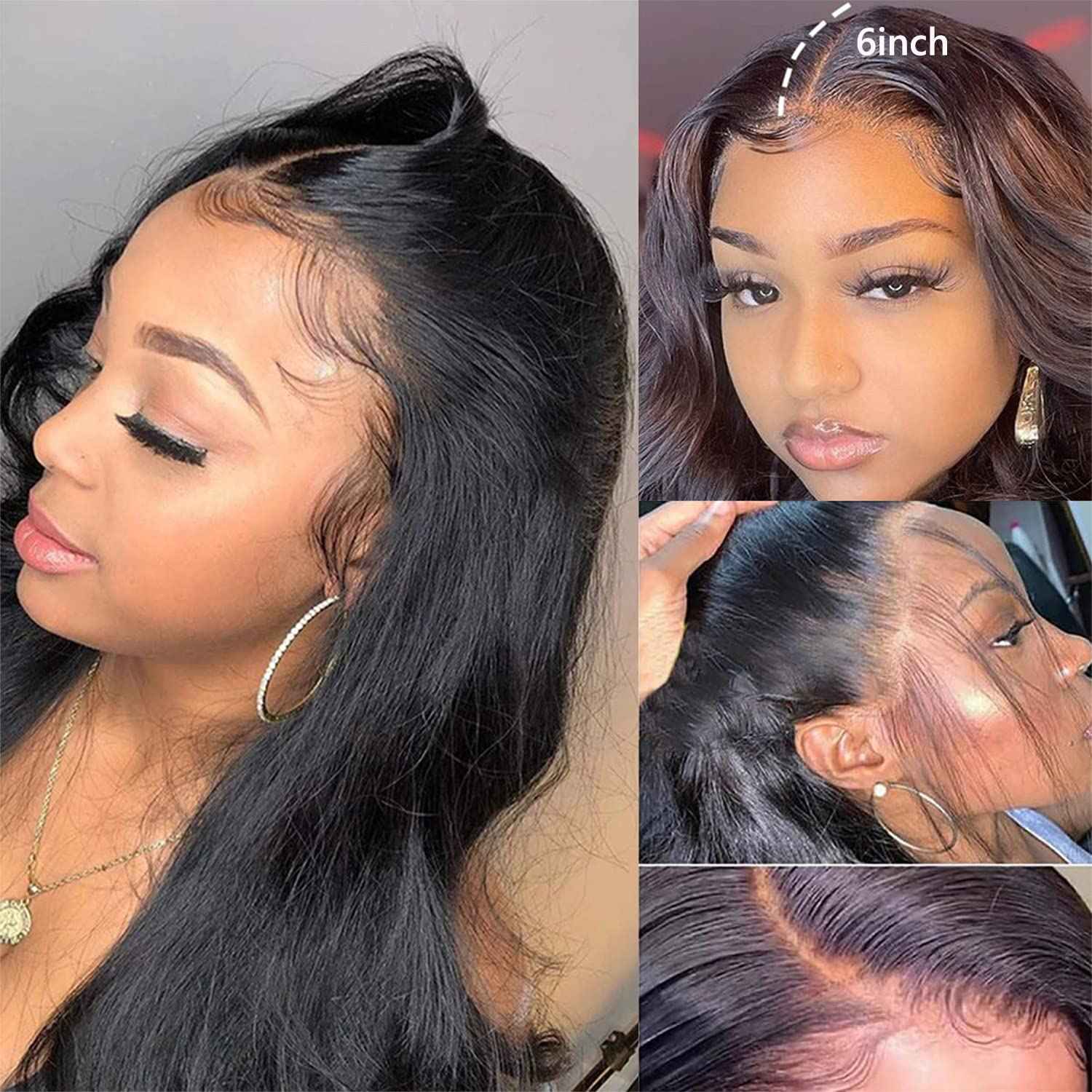 ghotool 200% Density 13x6 Body Wave Lace Front Wigs Human Hair Wigs For Women HD Lace Glueless Wigs Human Hair Pre Plucked With Baby Hair Natural Hairline
