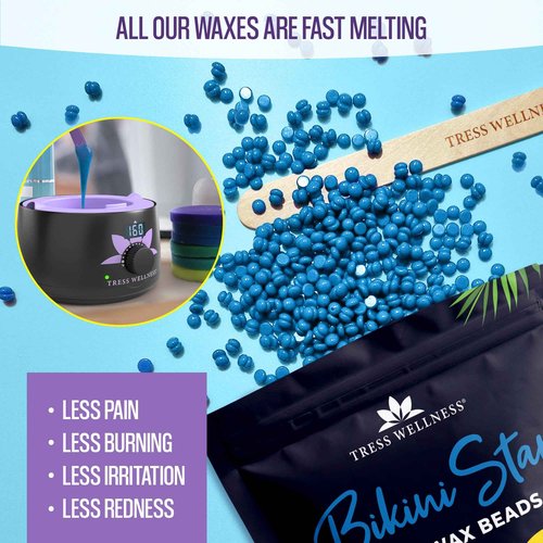 Tress Wellness Wax Warmer Kit with Silicone Wax Melting Bowl and Bikini Wax