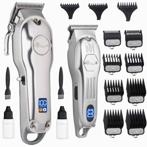Fagaci Professional Hair Clippers and Trimmer Set - Cordless, 440C Blades
