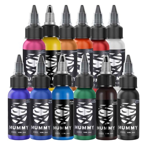 Mummy Pharaoh USA Custom Tattoo Ink Set 1oz(30ml)-12 Colors Pigment Kit