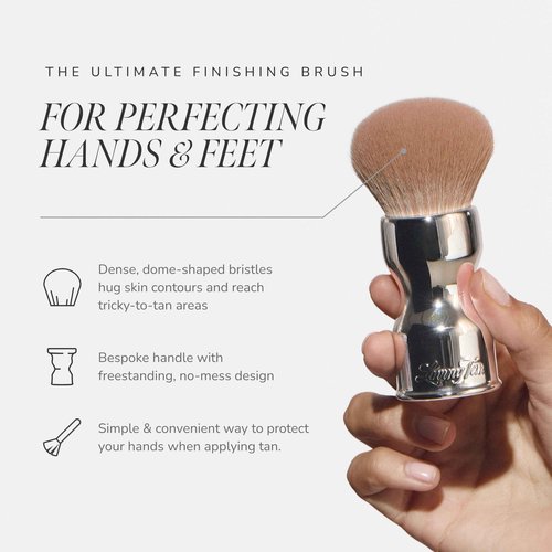 Loving Tan Flawless Blending Brush - Self Tanning Streak-Free Application, Ultra-Soft Vegan Bristles, Perfect for Tanning Hands & Feet, Free-Standing, Cruelty-Free, Use with Mousse or Cream
