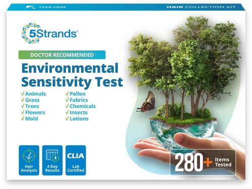 5Strands Environmental Sensitivity Test, 282 Outdoor & Indoor Items Tested, at Home Intolerance Test for Adults & Kids, Accurate Hair Analysis, Results in 4 Days