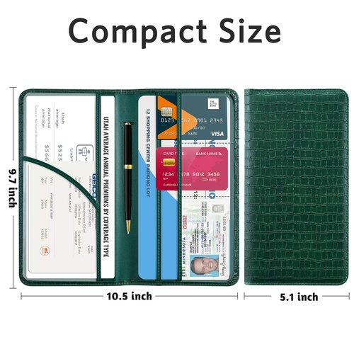 CoBak Car Registration and Insurance Holder - Vehicle Glove Box Car Organizer,Auto Truck Comparment Accessories Case with Magnetic Closure for Driver License,Cards