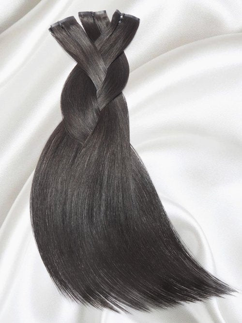 LUVME HAIR Clip in Hair Extensions, Silky Straight Human Hair Clip in Extensions for Women, Natural Black Hair Extensions, 70g 3pcs 22 Inch