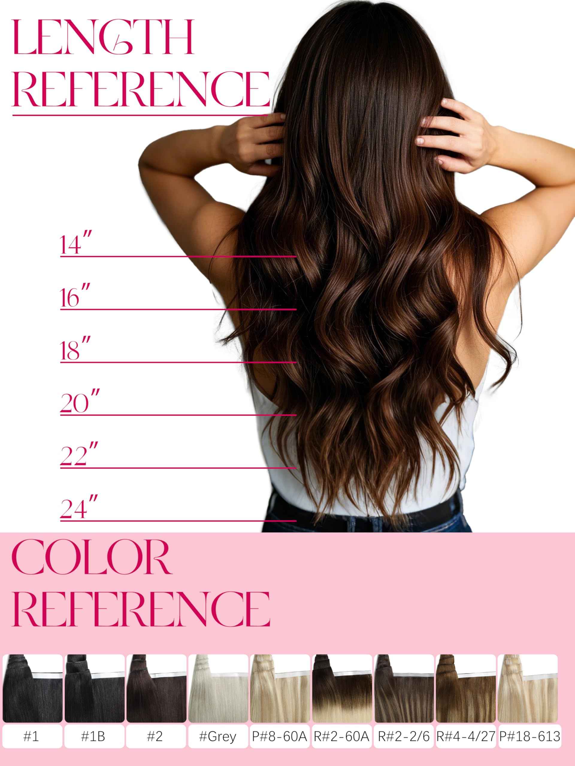 Lacer Genius Weft Tape in Hair Extension Human Hair 18 Inch Tape in Human Hair Weft Hand Tied For Women Rooted Darkest Brown to Platinum Blonde 50g