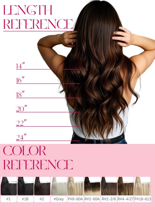 Lacer Genius Weft Tape in Hair Extension Human Hair Tape in Human Hair Weft Hand Tied For Women Rooted Darkest Brown to Platinum Blonde 20 Inch 60g