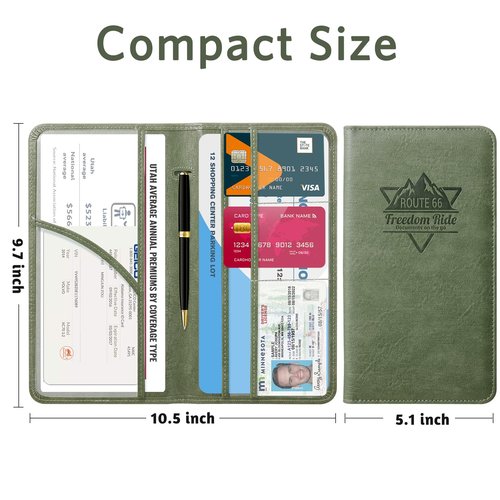 CoBak Car Registration and Insurance Holder - Vehicle Glove Box Car Organizer,Auto Truck Comparment Accessories Case with Magnetic Closure for Driver License,Cards