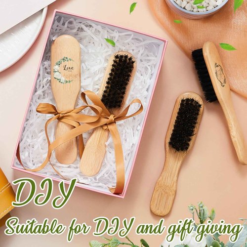 Weysat 48 Pack Boar Bristle Hair Brushes - Natural Wooden Handle Brushes for Thick Hair, Beard, Frizz Control, Pet Grooming, Smoothing Flyaways - Dual Use for Women, Men, Cat & Dog