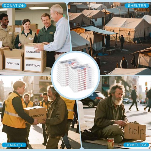 Toiletries Kits Bulk Disposable Travel Supplies, Personal Hygiene Care Essentials Men Women Trial Size Toiletry Sets Amenities for Hotel/Camping/ Charity/Homeless/Shelter/Relief 7 in 1 (60 Pack)