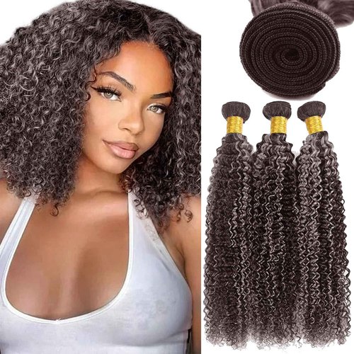 Fabimiya P4/GREY Human Hair Bundles 26 28 30 inch Jerry Curly Wave Human Hair Bundles Highlight Chocolate Grey Unprocessed Soft Sewn In Hair with Double Weft for Black Women