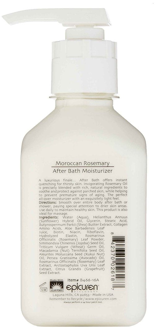 epicuren DISCOVERY Moroccan Rosemary After Bath Body Moisturizer, 16 Fl Oz