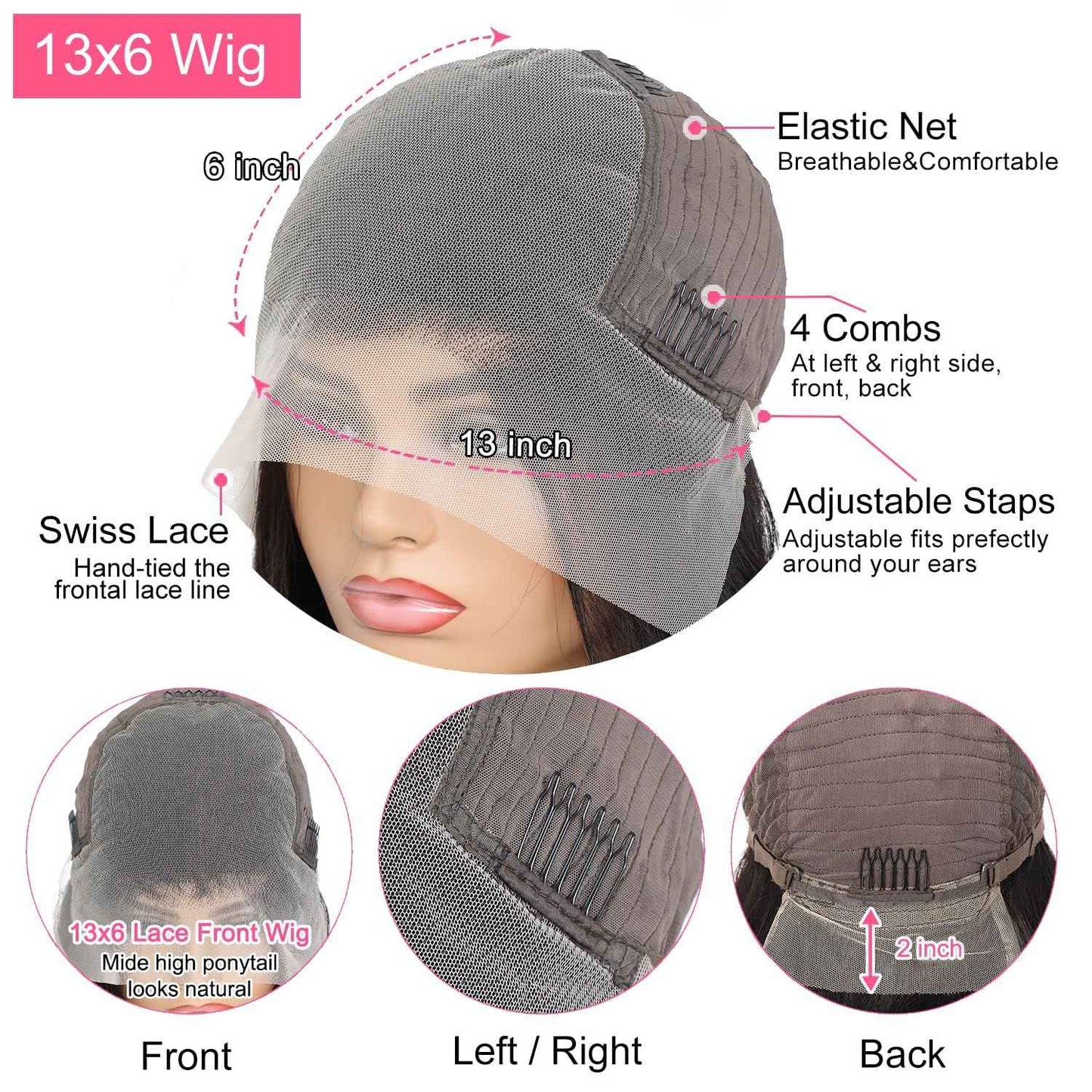 30Inch 13X6 Lace Front Wigs Human Hair Body Wave 200% Density HD Transparent Lace Frontal Wigs Body Wave Pre Plucked Glueless Wigs Human Hair for Women With Baby Hair