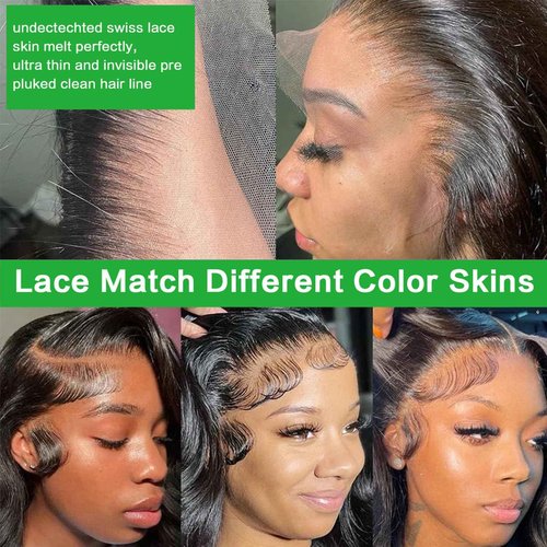 GABRIELLE 32 Inch 13x4 Lace Front Straight Wigs Human Hair HD Lace Frontal Wigs Human Hair 250% Density Pre Plucked with Baby Hair Lace Wigs for Women Glueless Wig Natural Color