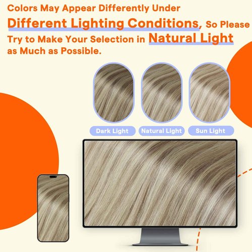 Full Shine Tape in Hair Extensions Remy Tape ins Human Hair Extensions Seamless Human Hair 16 Light Golden Blonde Highlighted 22 Blondes Extensions Tape for Women 24Inch Long Hair Add Length 20Pcs 50G