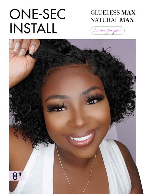 LUVME HAIR Short Curly Wig Human Hair 8 Inch Glueless Wigs Human Hair Pre Cut Lace Closure Undetectable HD Lace Wig