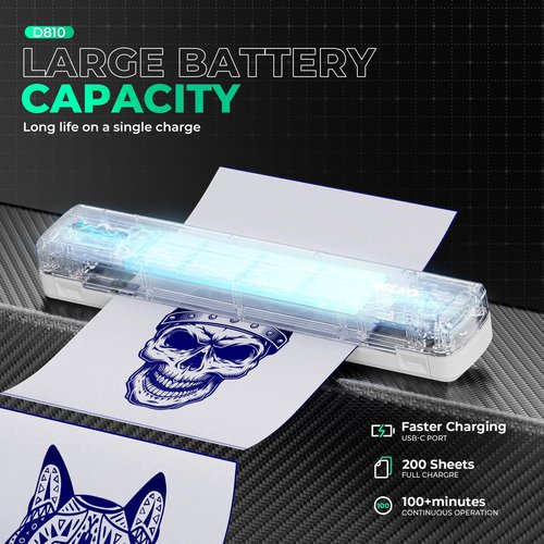 Nelko D810 Tattoo Stencil Printer, Wireless Thermal Tattoo Printer with 10pcs Tattoo Transfer Papers, Portable Tattoo Machine for Artist & Beginners, Compatible with Phone Pad and PC, Beige