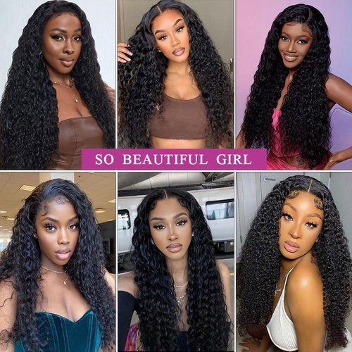 GAIWAC 22 Inch Deep Wave Wigs Human Hair 200% Density 13x6 HD Transparent Lace Front Wigs Human Hair Pre Plucked Deep Curly Glueless Lace Frontal Wigs Human Hair For Women