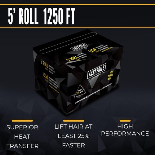 FASTFOILS 5" Hair Foil Roll - Aluminum Foil Roll for Hair Coloring - Medium Weight Foils For Highlighting - 1250 ft