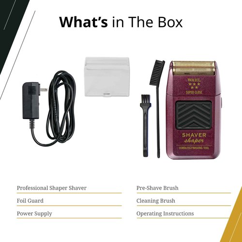 Wahl Professional 5 Star Series Shaver/Shaper, Cord/Cordless Finishing Tool, Rechargeable NiCad Battery, Up to 60 Minutes Runtime, Bump-Free Ultra-Close Shave