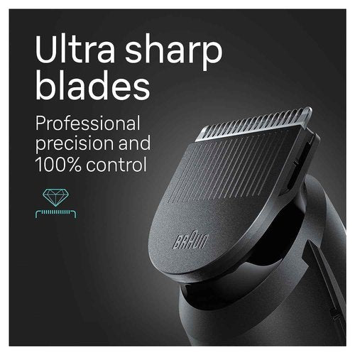 Braun All-in-One Men's Shaving Kit Series 5 5490, 9-in-1 Beard, Face, Nose, Ear Trimmer, Hair Clippers, Body Groomer and Manscaping