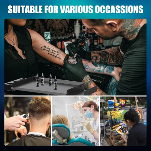 POARMEEY Tattoo Workstation Premium Tattoo Tray Essential for Professional Tattoo Artists, Sturdy and Durable, Rolling Tray with Wheels