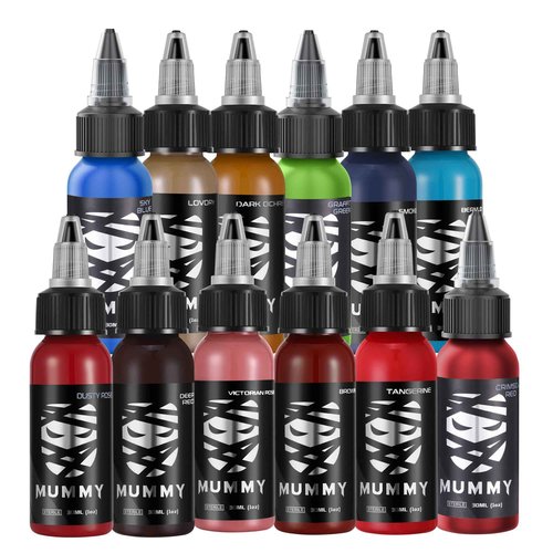 Mummy Anubis Tattoo Ink Set 1oz(30ml) 12 Colors for Tattoo Kit