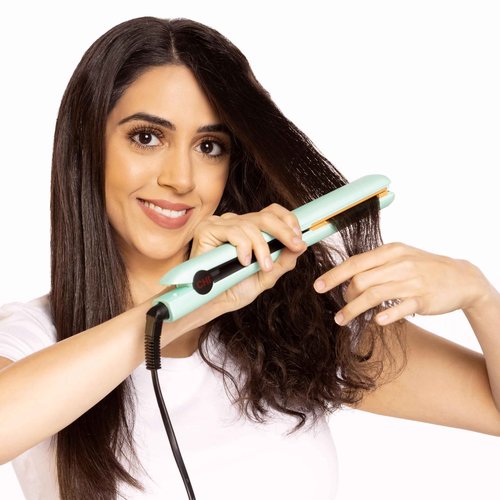 CHI Original Flat Iron Hair Straightener, Ceramic Floating Plates for Smooth Finish, Quick Heat Up Styling Tool, On/Off Switch, 1.25", Mint Mojito