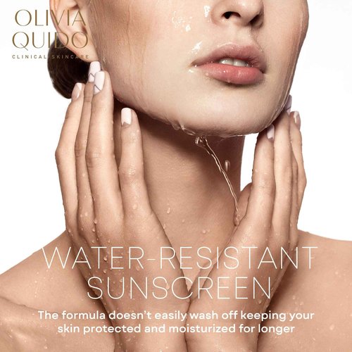 OLIVIA QUIDO Clinical Skincare Broad Spectrum Sunscreen SPF 50 with Lilac Stem Cell | Anti-Aging Skin Protection From UVA and UVB Rays | Water-Resistant Indoor and Outdoor Sunscreen with Matte Finish