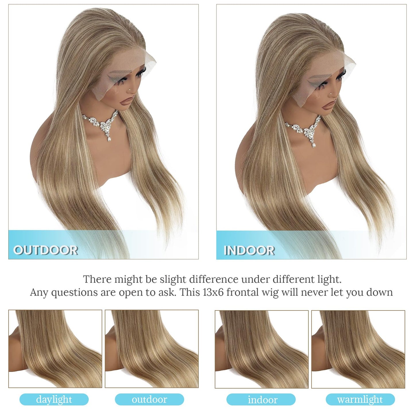 13x6 Ash Blonde Highlight Lace Front Wig Human Hair 20 Inch Straight Ash Brown to Blonde Balayage Wig Human Hair 180% Density Glueless Ombre Brown to Platinum Highlights HD Lace Wigs for Women