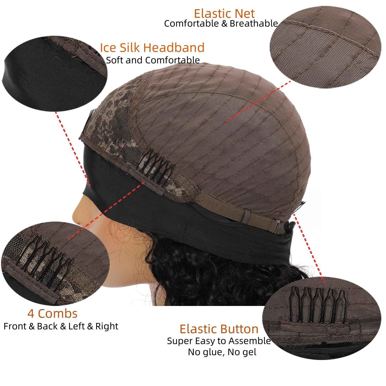 Ghaadd Headband Wig Human Hair Body Wave Headband Wigs for Black Women human hair 1b/30 color Wear and Go Glueless Wig 100% Brazilian Virgin Human Hair Headband wig 150% Density(20inch)