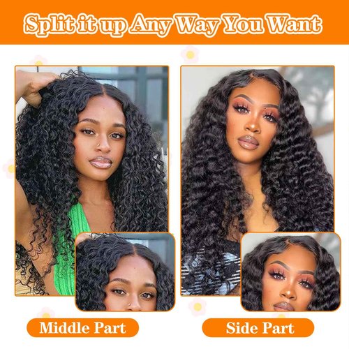 Forevermore Glueless Wigs Human Hair Pre Plucked Pre Cut Wear And Go 26inch Curly Human Hair Wig 13x4 Lace Front Wigs Human Hair 180% Density Ready To Wear Glueless Natural Color Clearance