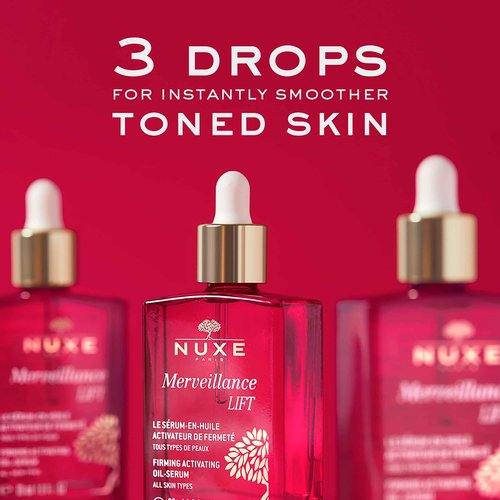 NUXE Merveillance Lift and Smooth Anti-Aging Face Serum With Micro-Algae Oil for Firming & Rejuvenating Skin, 1 Fl Oz