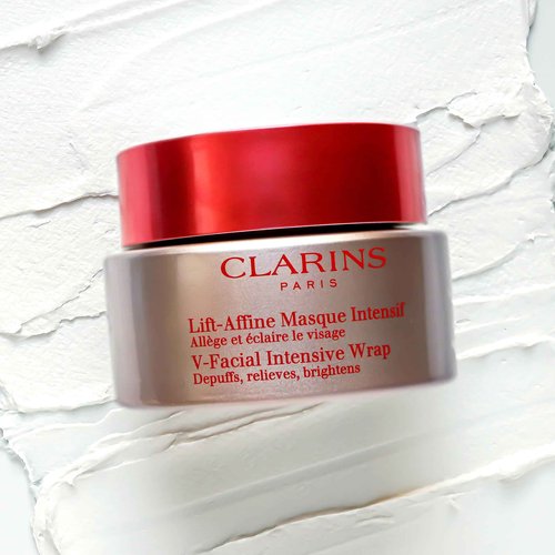Clarins V-Facial Intensive Wrap Face Mask | Award-Winning Facial Contouring Mask | Visibly Reduces Puffiness and Swelling Caused by Stress,Heat and Hormonal Changes | Promotes Even Skin Tone | 2.5 Oz