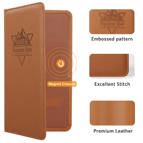 CoBak Car Registration and Insurance Holder - Vehicle Glove Box Car Organizer,Auto Truck Comparment Accessories Case with Magnetic Closure for Driver License,Cards