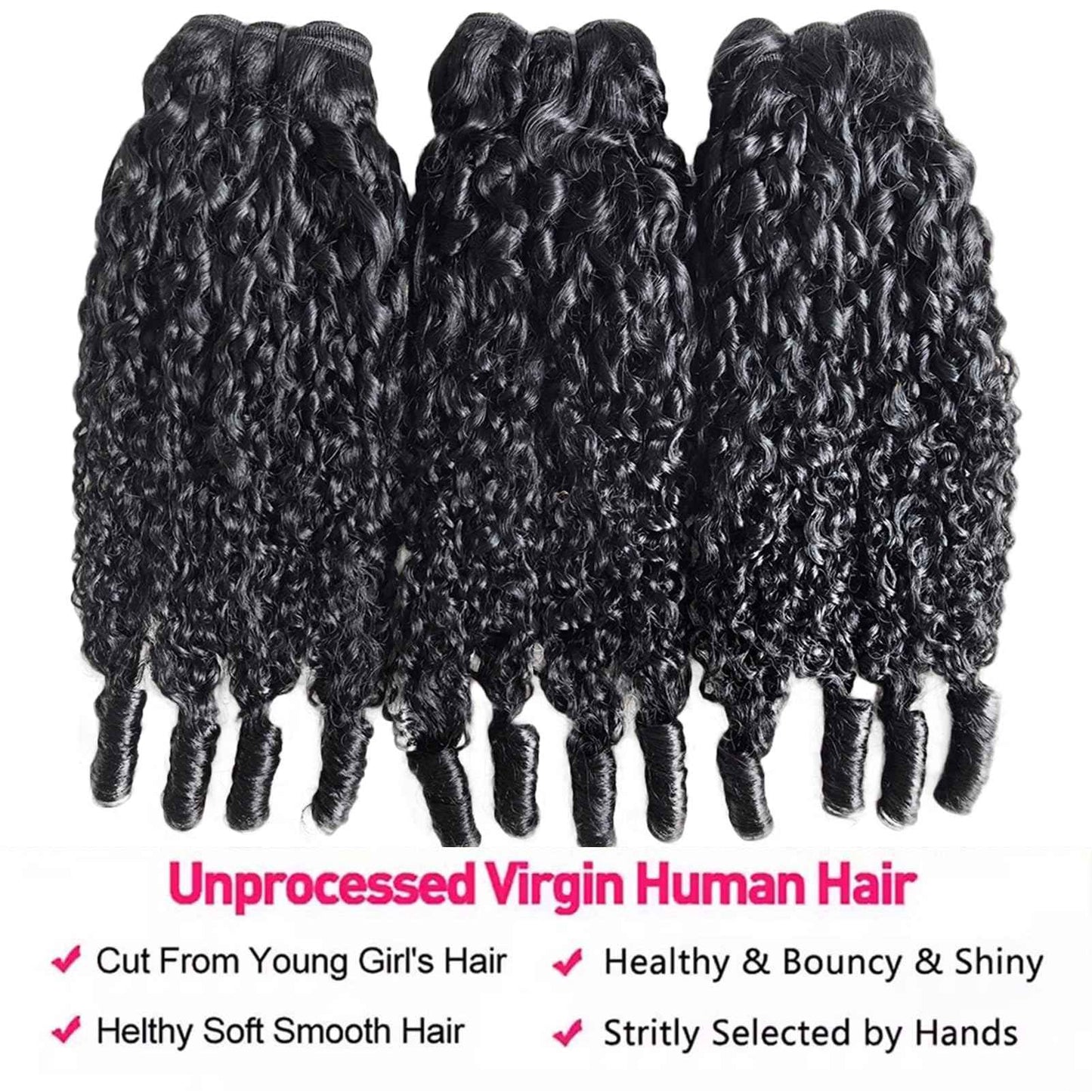 12A Burmese Curly Bundles Human Hair 24 Inch 100% Unprocessed Virgin Hair Kinky Curly Bundles Water Wave Human Hair Bundles for Women