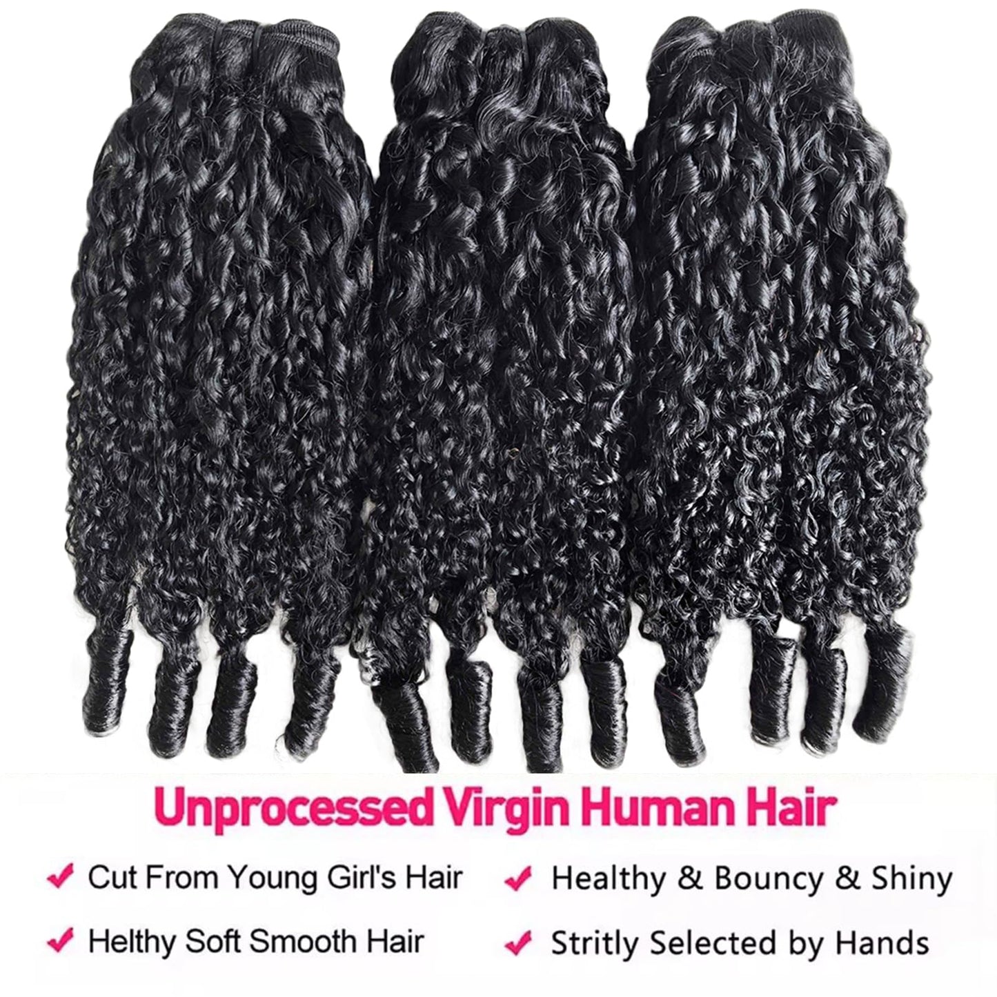 12A Burmese Curly Bundles Human Hair 16 18 20 Inch 100% Unprocessed Virgin Hair Kinky Curly Bundles Water Wave Human Hair Bundles for Women