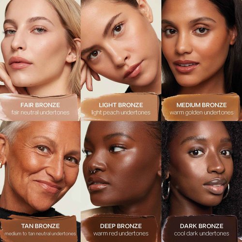 Saie Sun Melt Duo - The Big Brush - Soft, Multi-Use Liquid + Cream Makeup Brush With Synthetic Bristles Bundled With Sun Melt Bronzer in Tan Bronze - Buildable Cream Contour with Velvet Finish (1 oz)