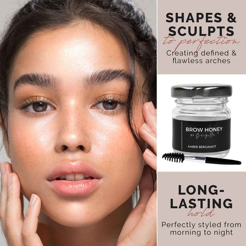 Brow Honey by Baezilla Eyebrow Gel Gift Set - Long Lasting Clear Gel With Brush & Waterproof Wax Lamination, Pack of 3