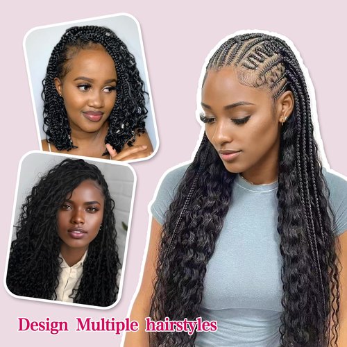 Deep Wave Bulk Human Hair for Braiding 10A Brazilian Curly Human Hair 100 percent Human Hair 2 Bundles No Weft micro Human Braiding Hair for Boho Braids Virgin Hair Extension(Natural Black, 100g 24")