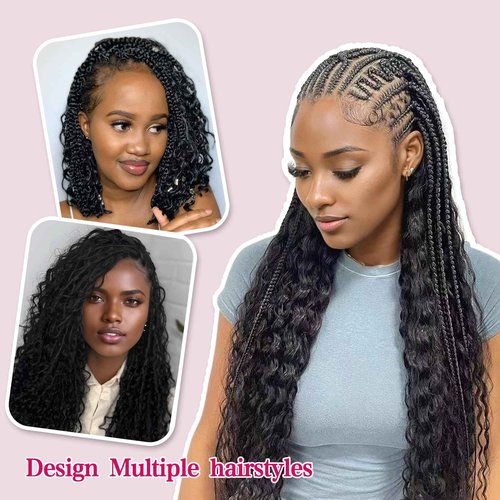 Deep Wave Bulk Human Hair for Braiding 10A Brazilian Curly 100 percent Human Hair 2 Bundles No Weft micro Human Braiding Hair for Boho Braids Virgin Hair Extension(Natural Black, 100g 28")