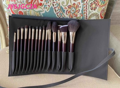 JYSJGCZA Professional makeup brush set with makeup bag. Includes Brushes for Contouring, Highlighting, Eyeshadow, Foundation & More. 15 Pcs Wool makeup brush