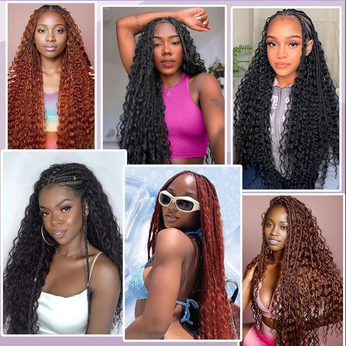 Xddnamei Chocolate Honey Blonde Human Braiding Hair 2 Bundles Total 100g 24 Inch Deep Wave P4/27 Braiding Human Hair Brazilian Virgin Hair Bundles for Boho Braids